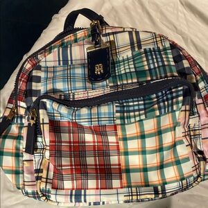 Tommy Hilfiger Multicolor Plaid Backpack - Red, Blue, Green, Tan